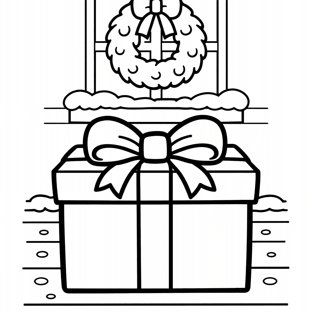 Free printable coloring page: Gift Stack, for ages 3-6
