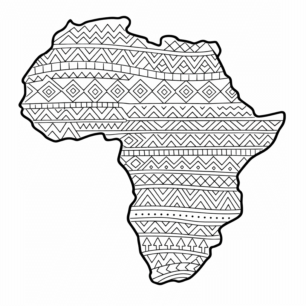 Free printable coloring page: Continent Shape, for ages 7-12