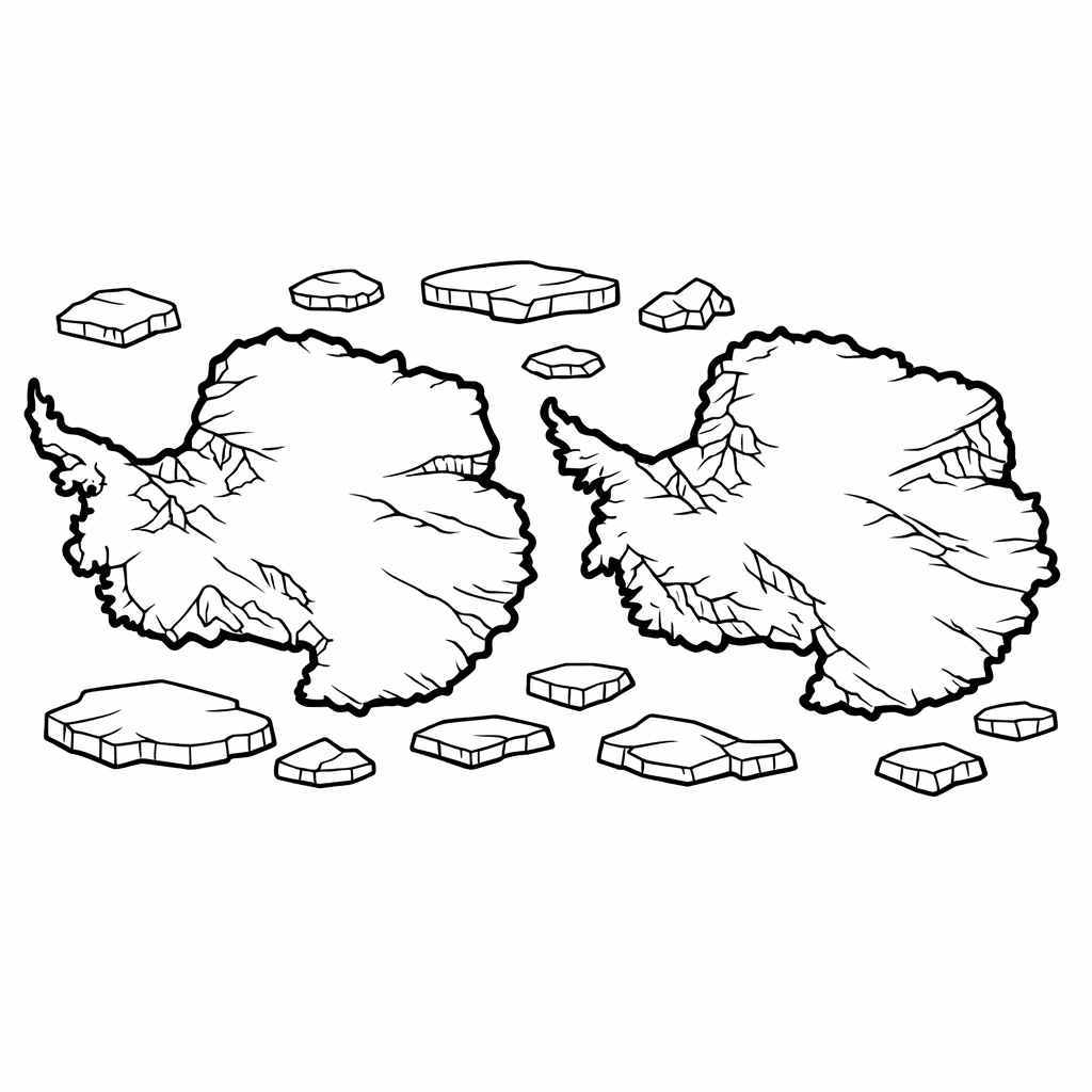 Free printable coloring page: Object Only: Two Or Three Antarcticas Side By…, for ages 7-12