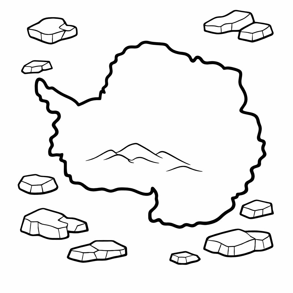 Antarctica Coloring Page — Antarctica Outline