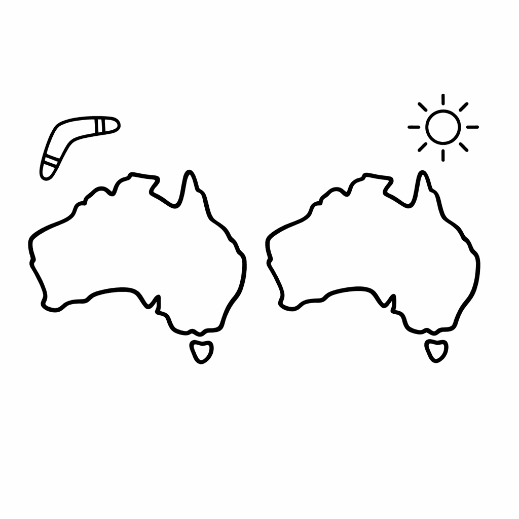 Australia Coloring Page — Australia Outline Map