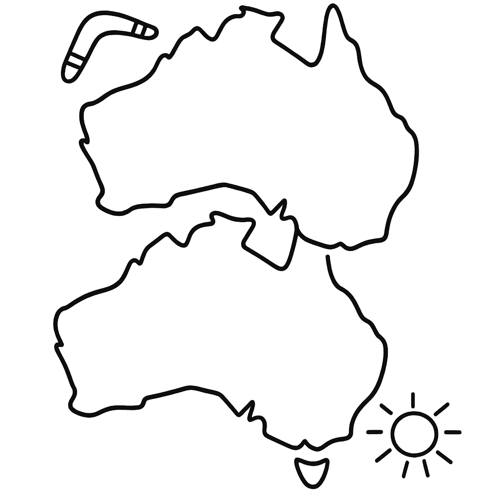 Australia Coloring Page — Australia Outline