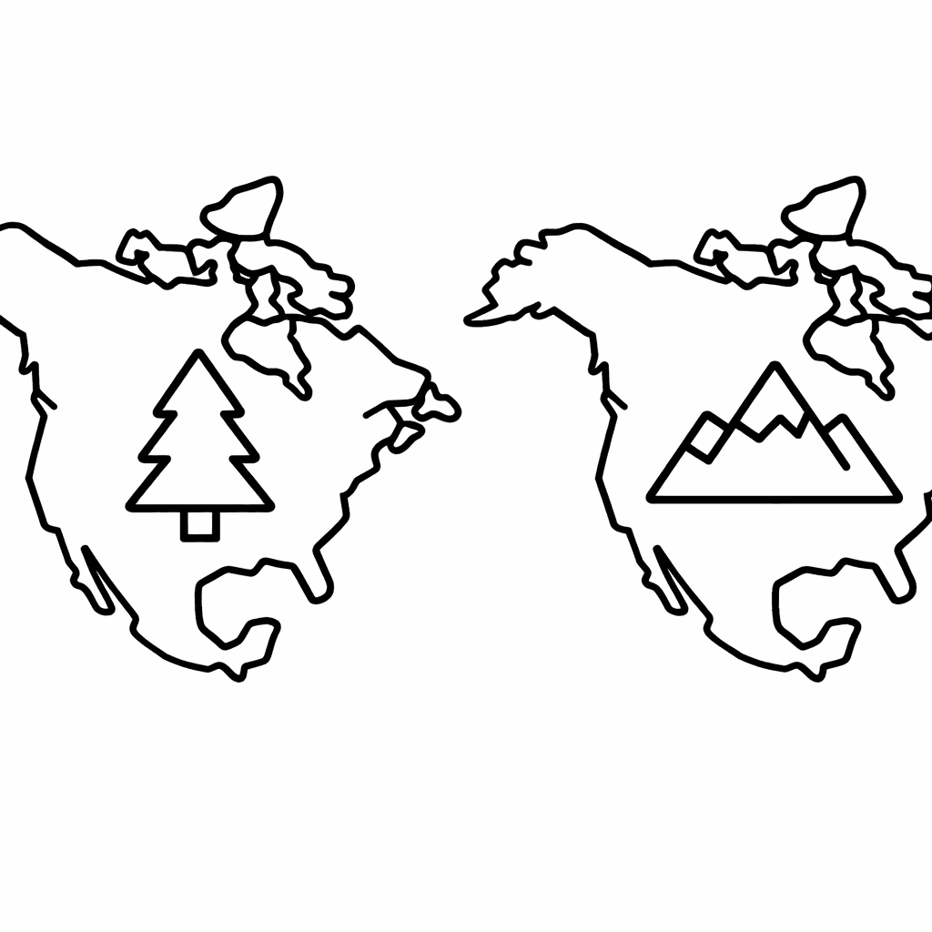 Free printable coloring page: North America Map, for ages 3-6