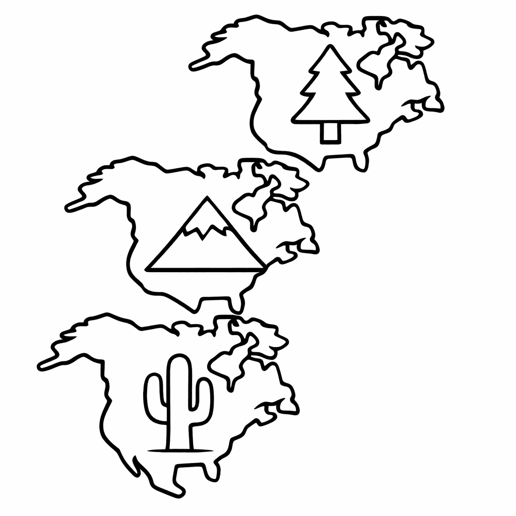 Free printable coloring page: Continent Shape, for ages 3-6