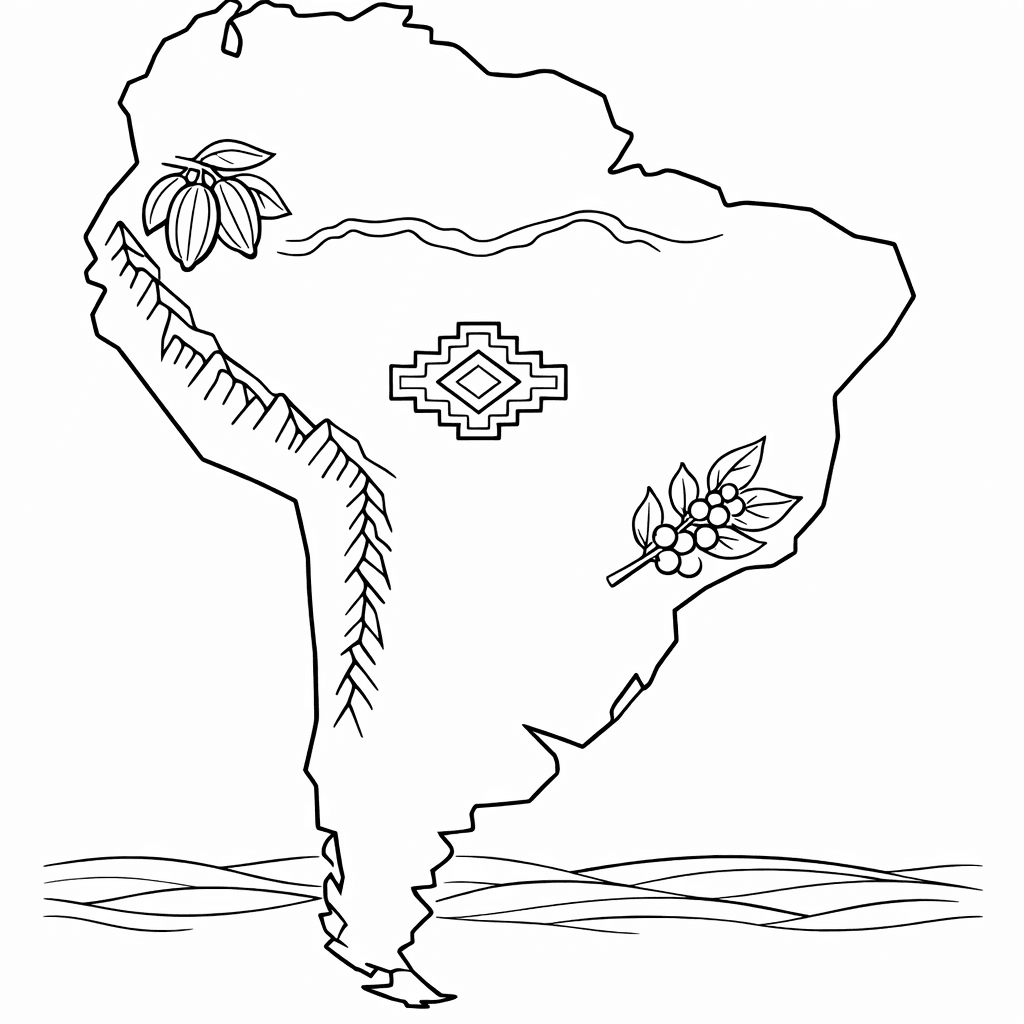 South America Coloring Page — Americas South