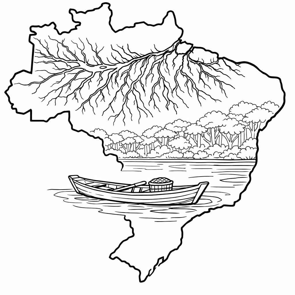 Free printable coloring page: Object Only: Two Or Three Brazils Side By…, for ages 7-12
