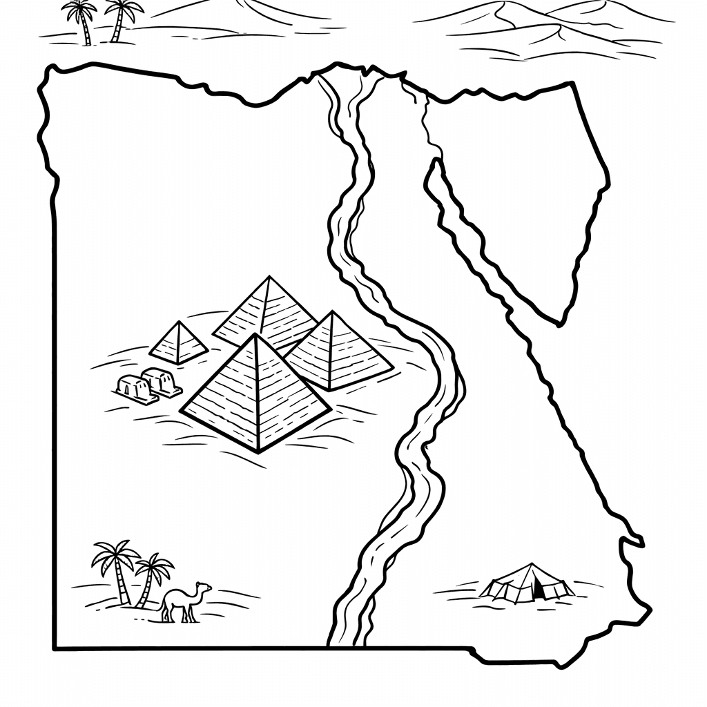Egypt Coloring Page — Egypt Simple