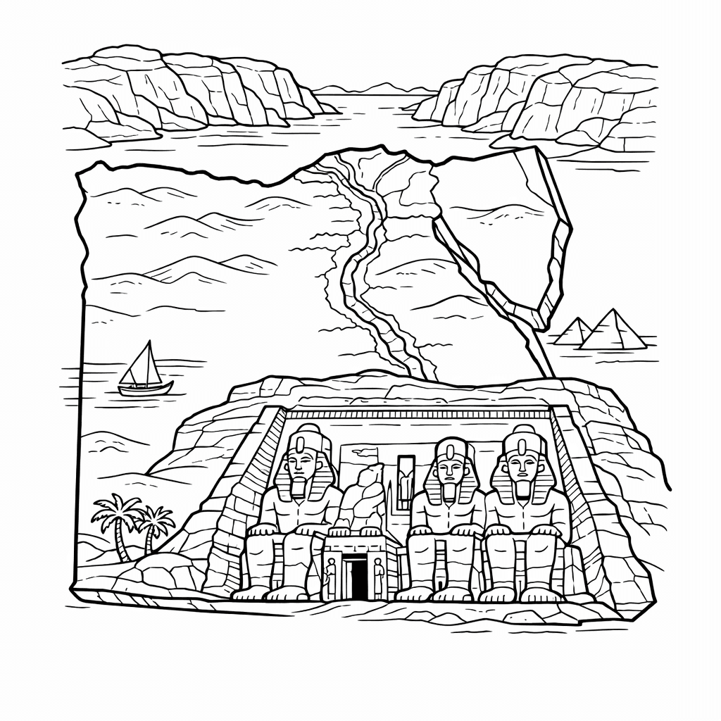 Egypt Coloring Page — Egypt Flag