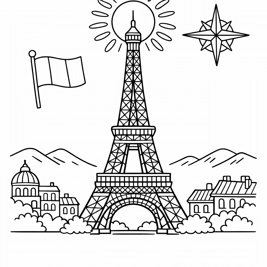 Free printable coloring page: France Flag, for ages 7-12