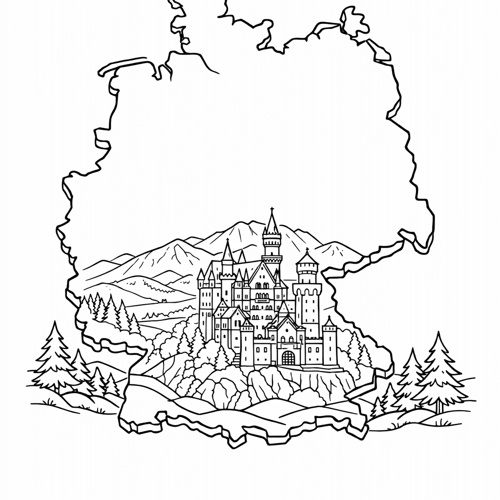 Germany Coloring Page — Germany Flag