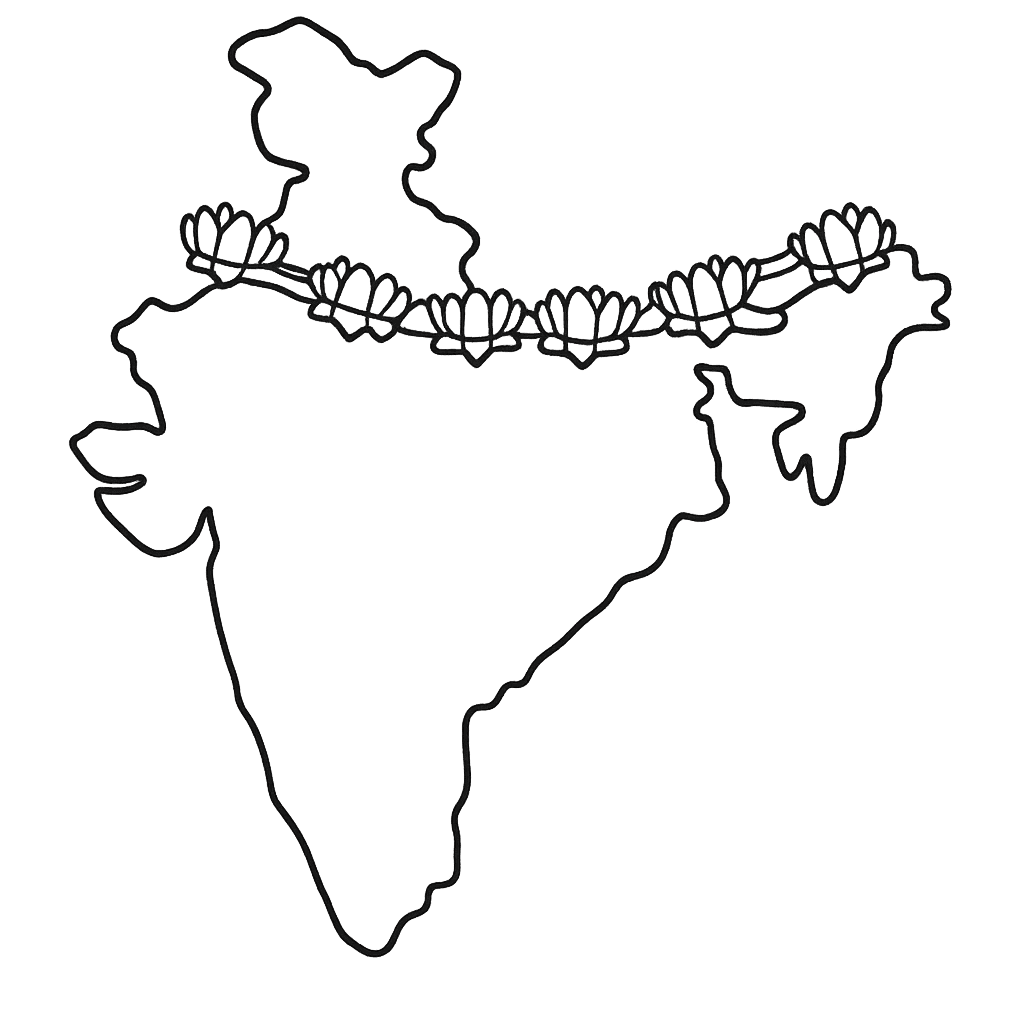 India Coloring Page — India And Taj