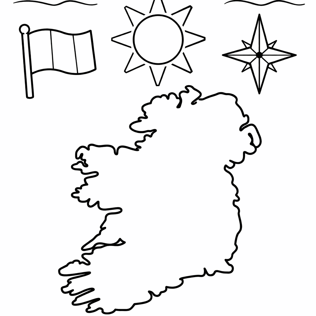 Ireland Coloring Page — Ireland Map Outline