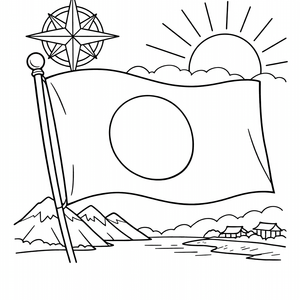 Japan Coloring Page — Japan Simple