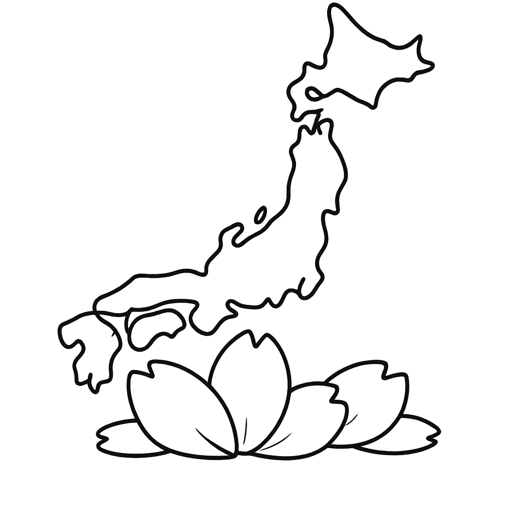 Japan Coloring Page — Japan Outline