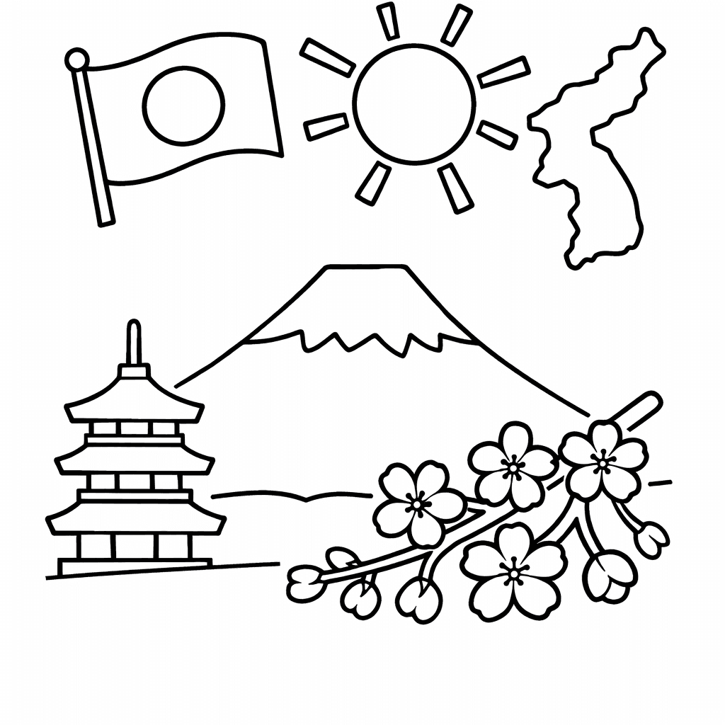 Japan Coloring Page — Japan Map
