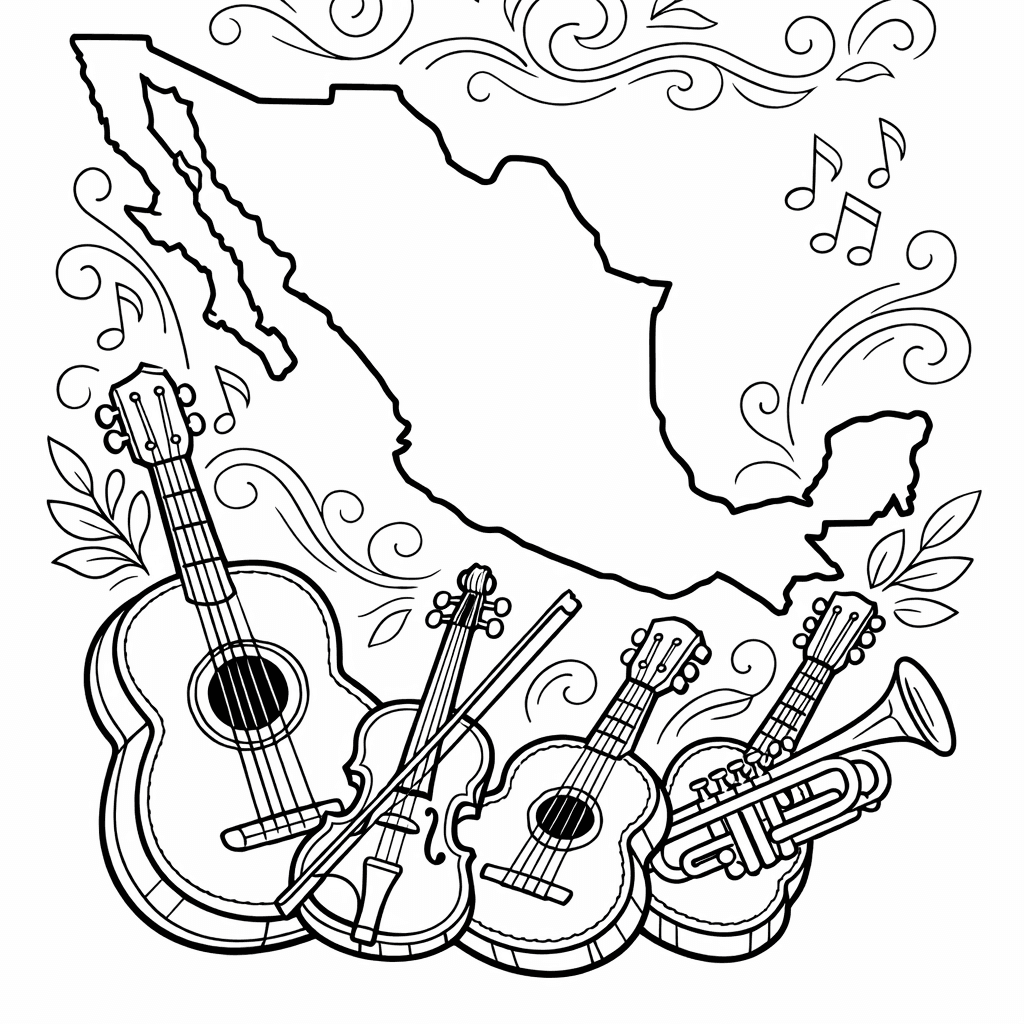 Mexico Coloring Page — Object Only: Two Or Three Mexicos Side By…