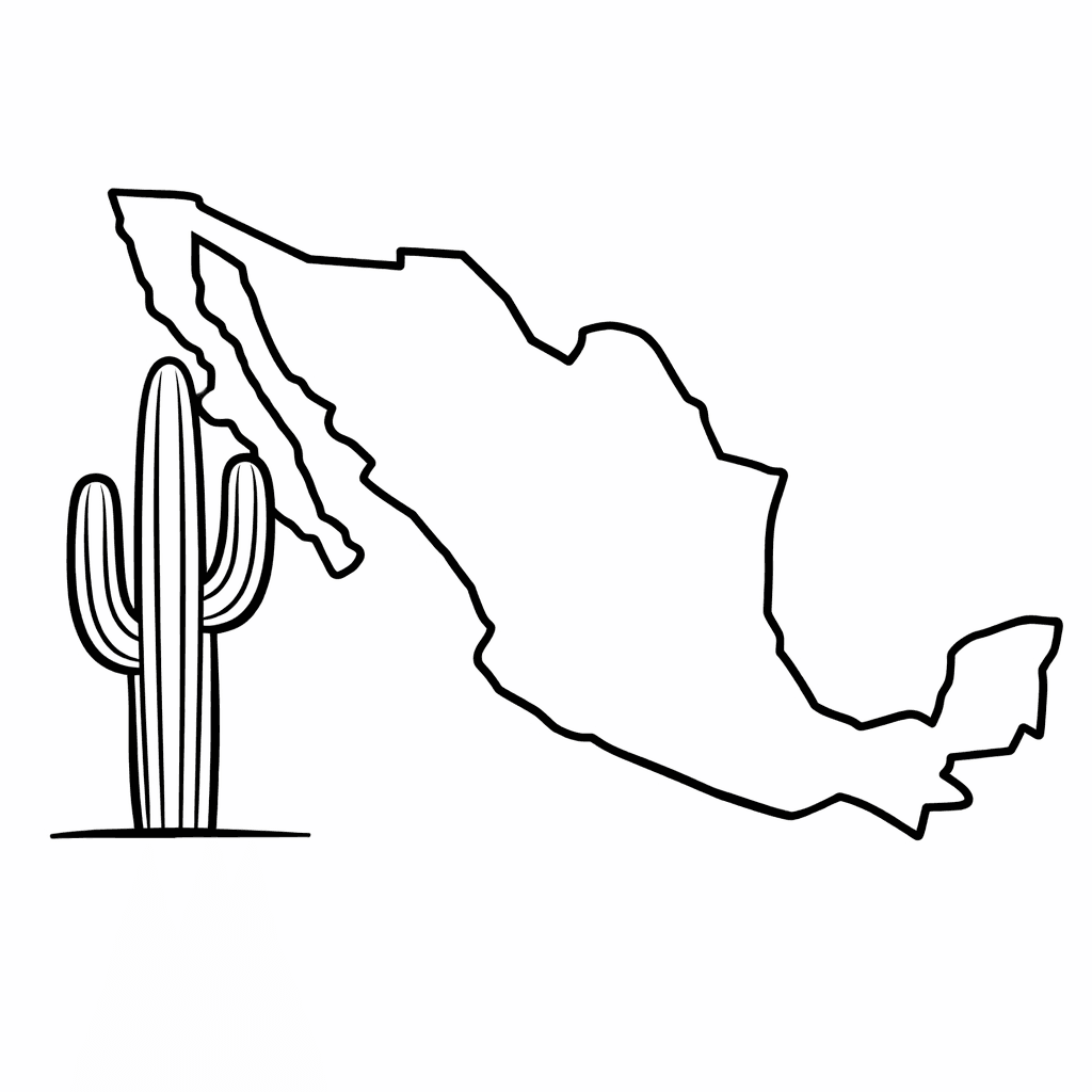 Mexico Coloring Page — Mexico Simple