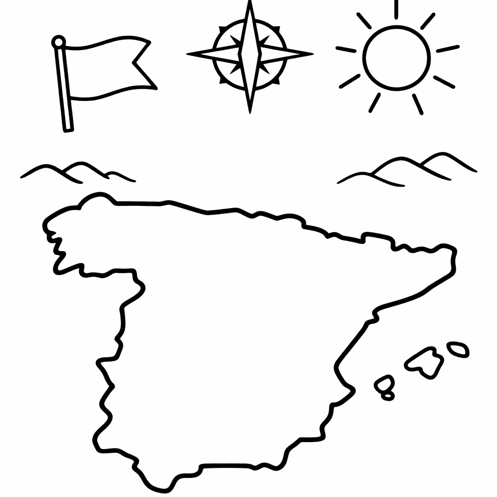 Spain Coloring Page — Spain Simple