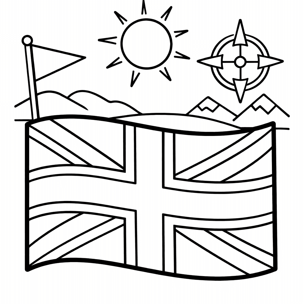 Free printable coloring page: Uk Map Outline, for ages 3-6
