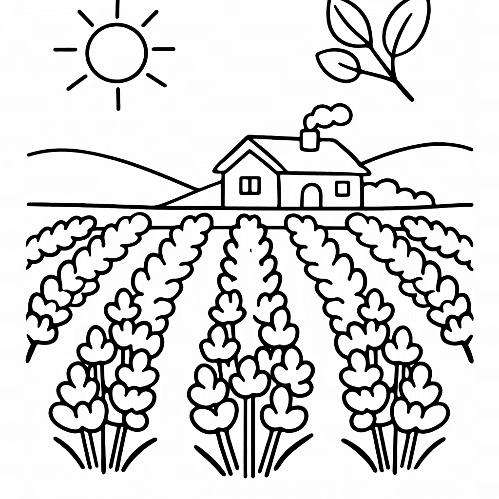 Free printable coloring page: A Bundle Of Lavender Tied With Twine Hanging Upside Down To Dry, for ages 3-6