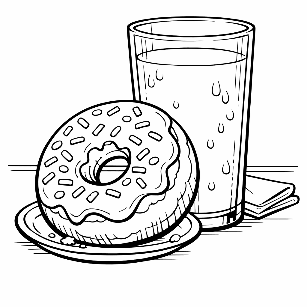 Free printable coloring page: Donut Stack, for ages 7-12