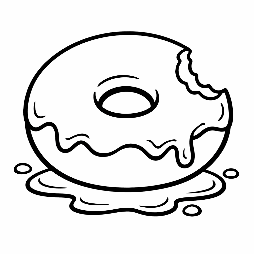 Free printable coloring page: A Donut Astronaut Floating In Space Near A…, for ages 3-6