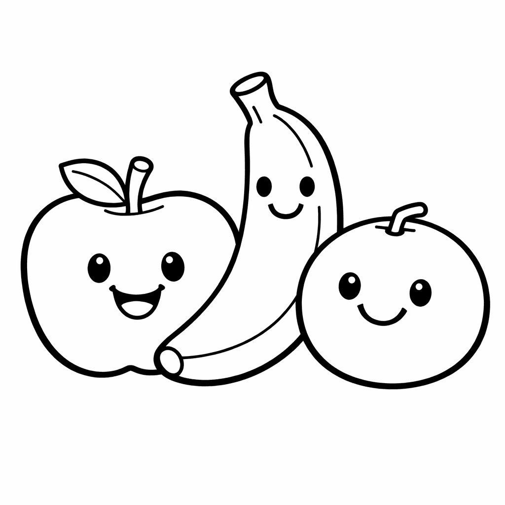 Free printable coloring page: A Watermelon Pulling A Cart Full Of Assorted…, for ages 3-6