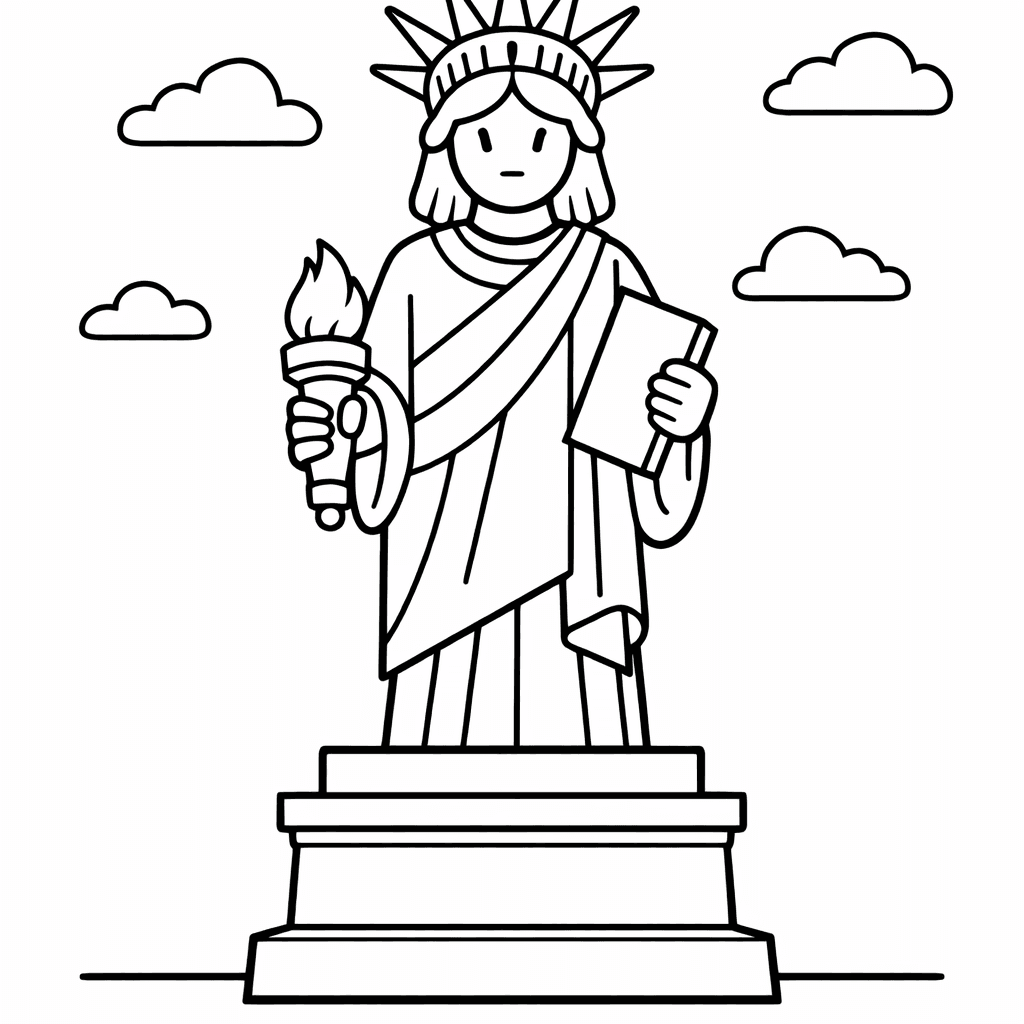 Statue of Liberty Coloring Page — Object Only: Two Or Three Statue Of Libertys…