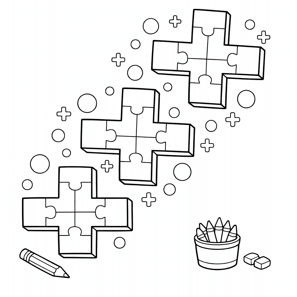 Free printable coloring page: Heart With Number Sections, for ages 7-12