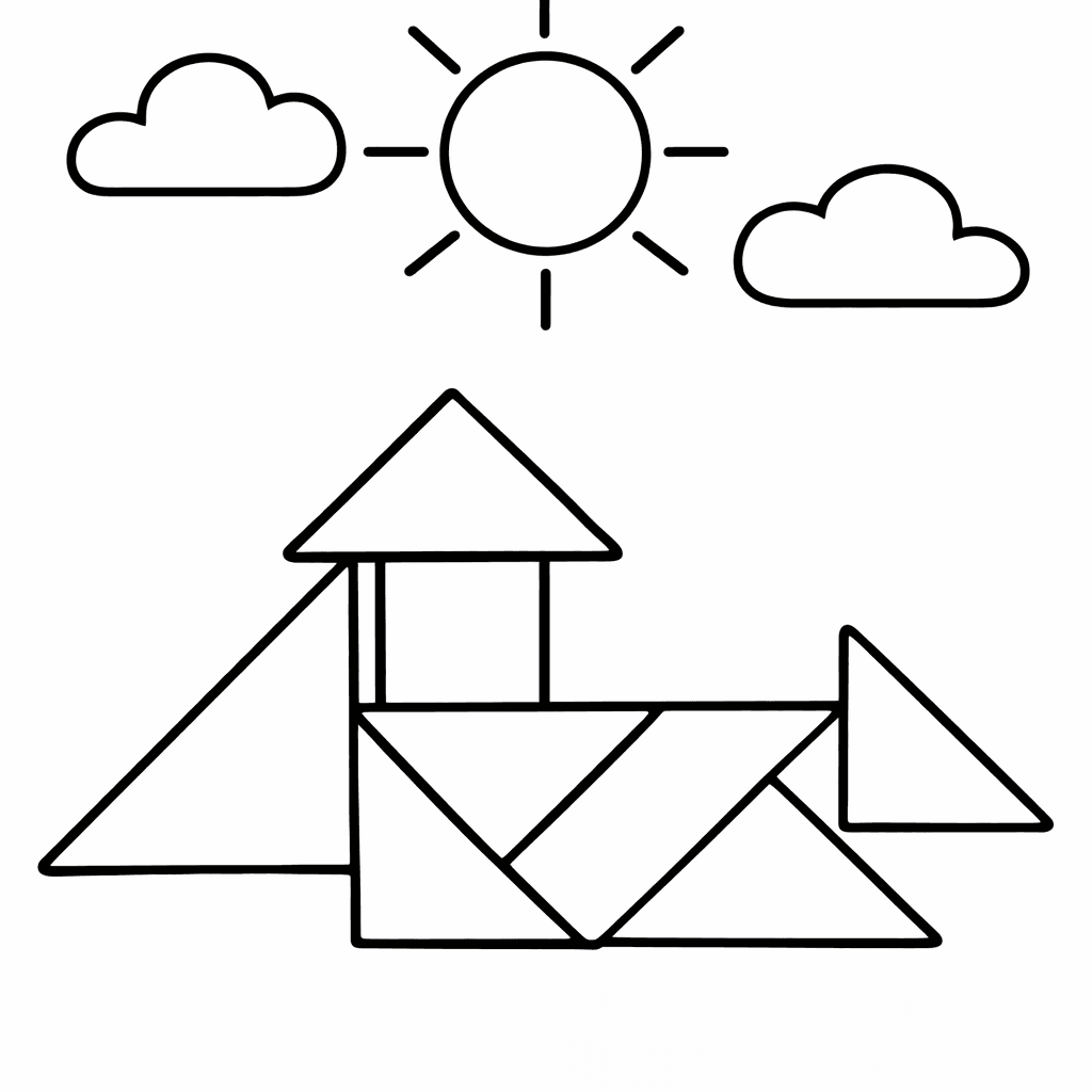 Shapes & Geometry Coloring Page — Object Only: Two Or Three Shapes & Geometrys…
