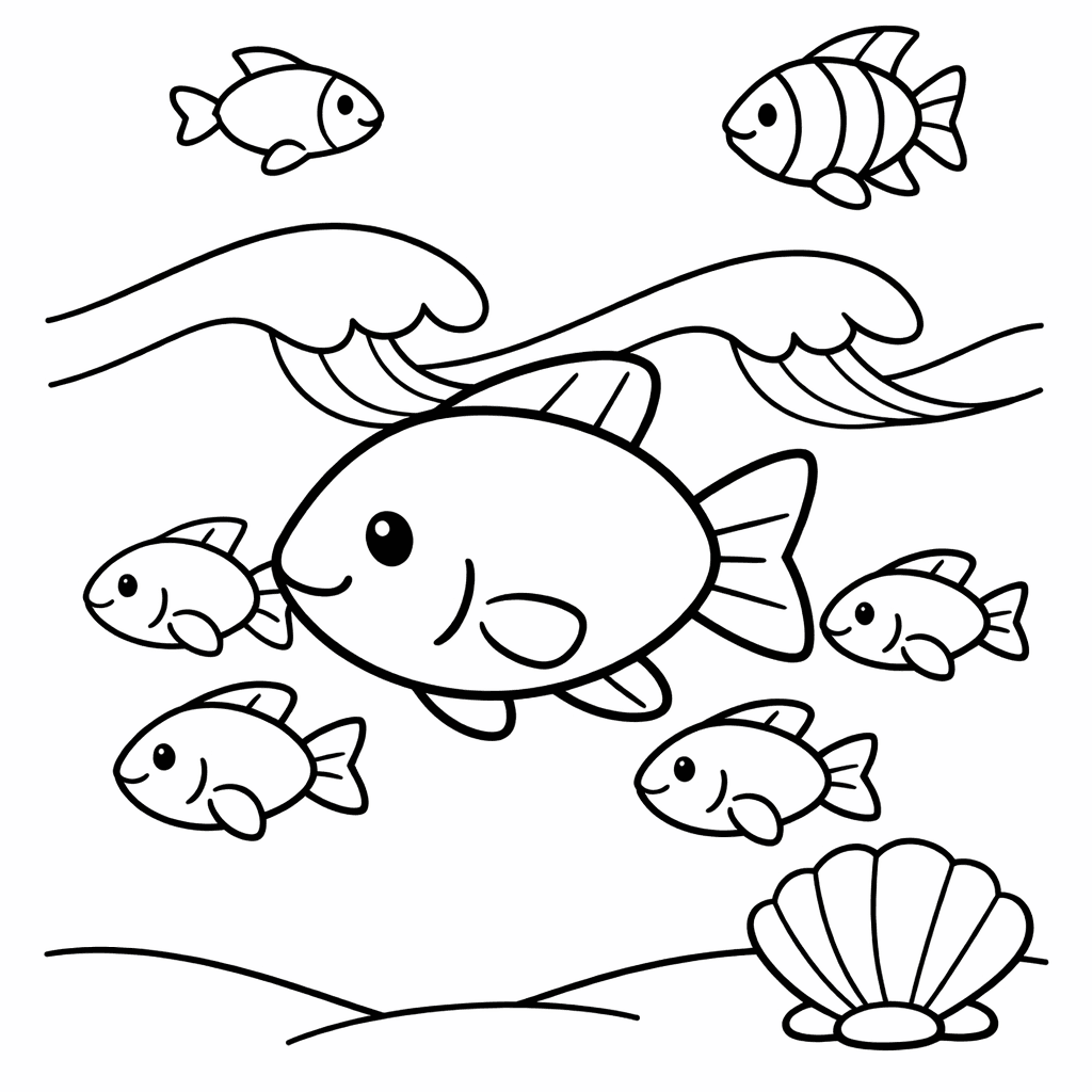 Fish Coloring Page — Tropical Fish