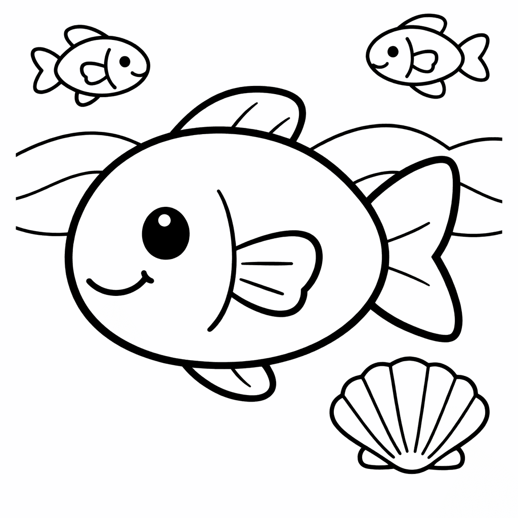 Fish Coloring Page — Fish And Coral