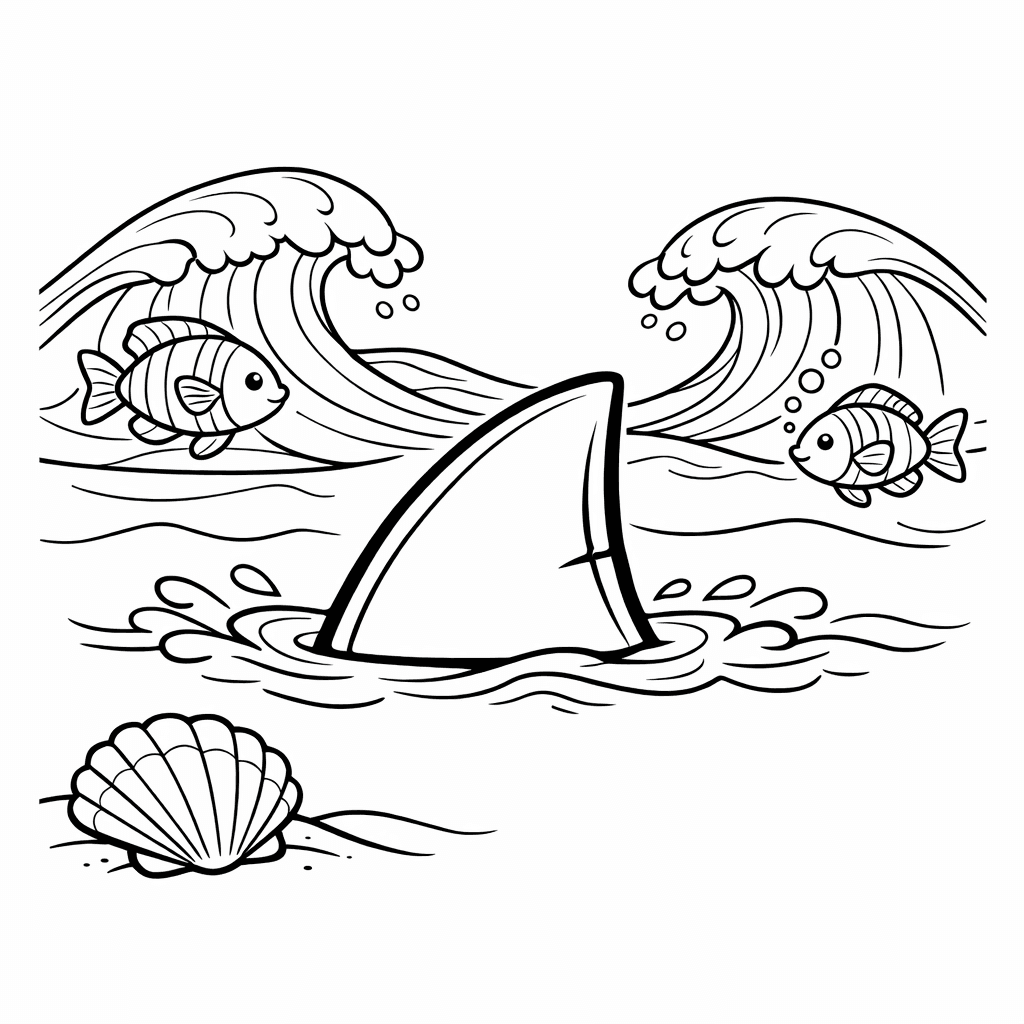 Shark Coloring Page — Shark Fin