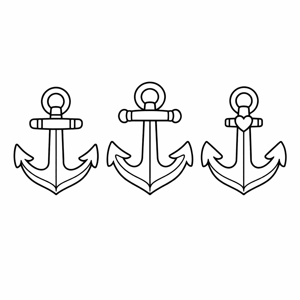 Anchor Coloring Page — Anchor And Chain