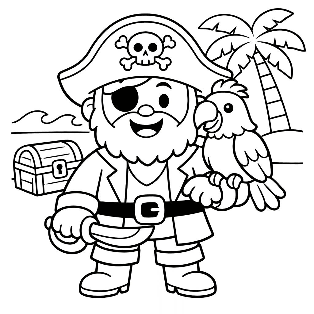 Captain Coloring Page — Captain Face