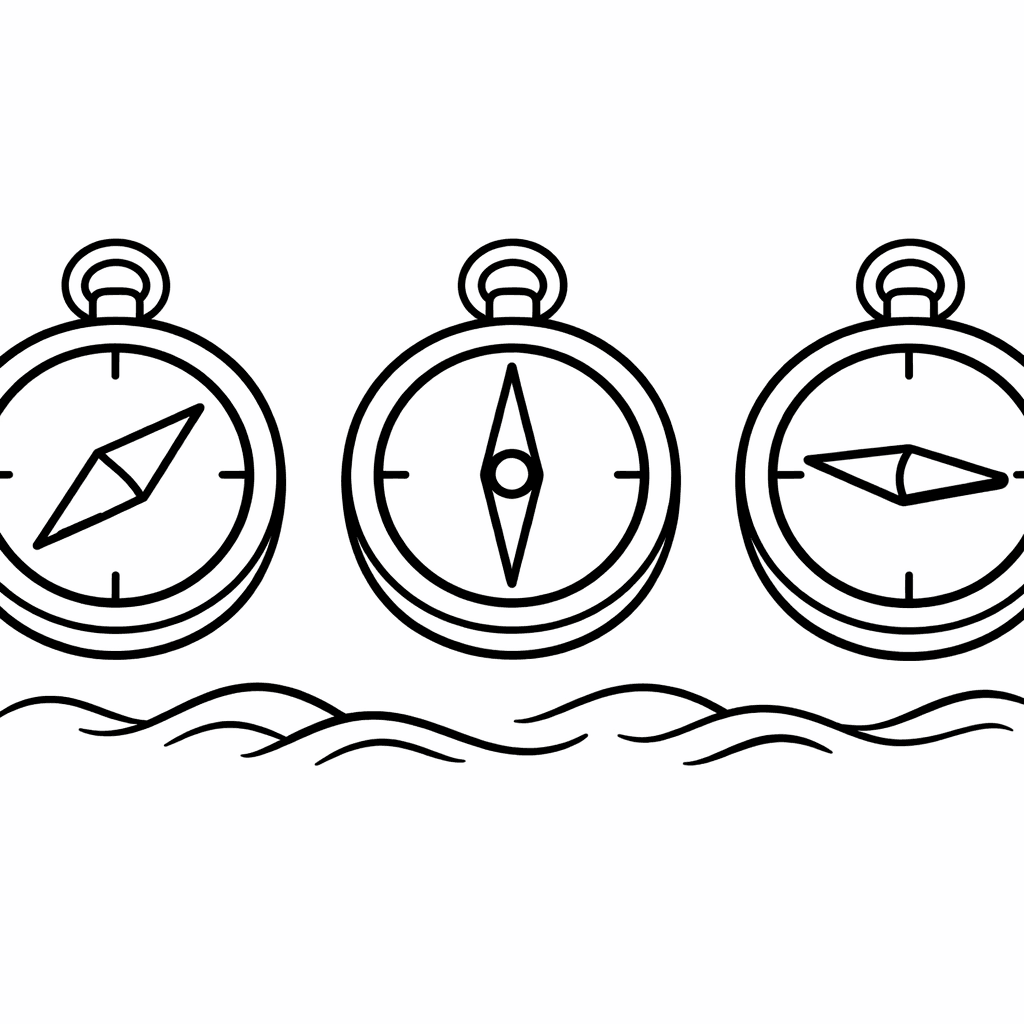 Free printable coloring page: Compass And Map, for ages 3-6