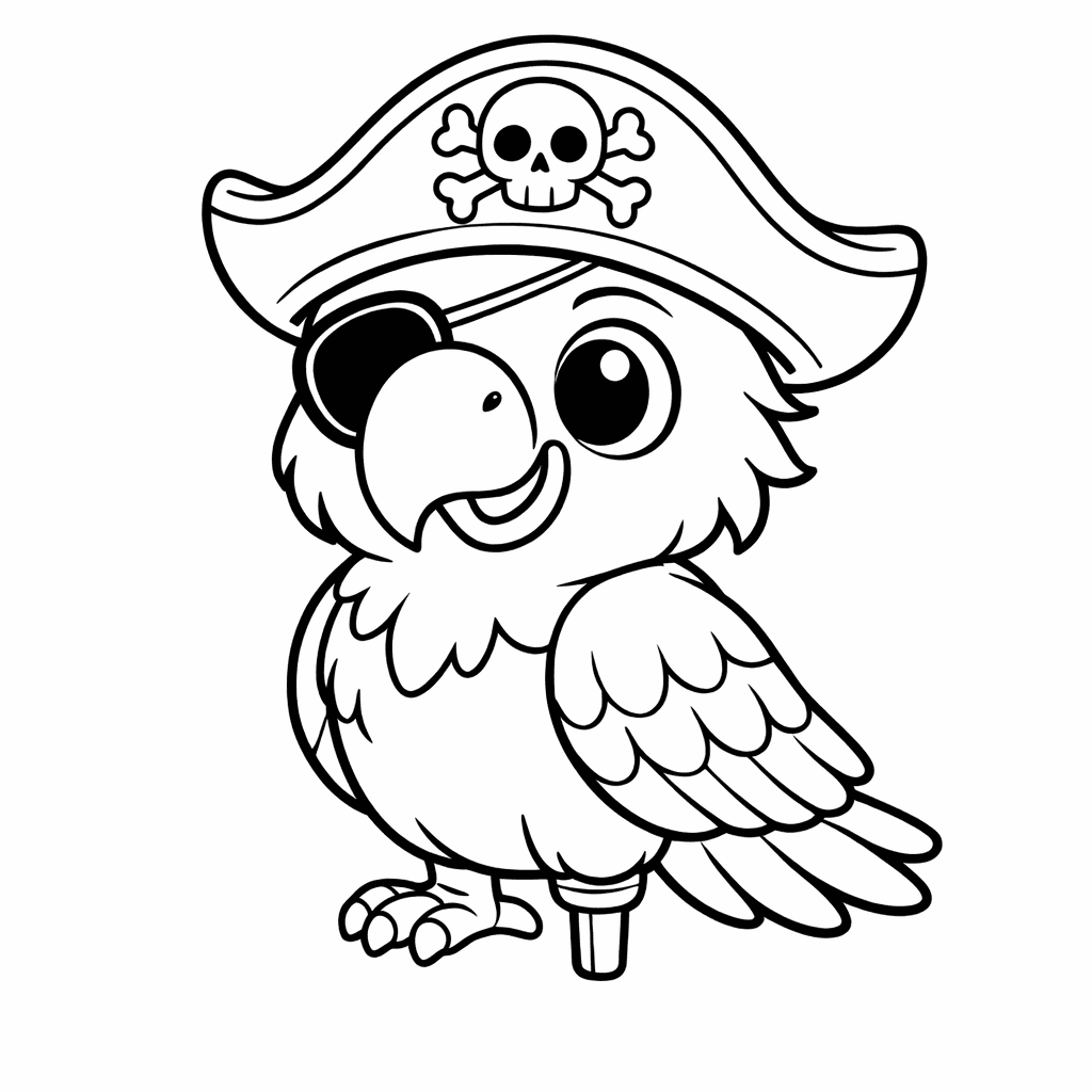 Free printable coloring page: Object Only: Two Or Three Parrots Side By Side, Simple And Adorable, No Background, for ages 3-6