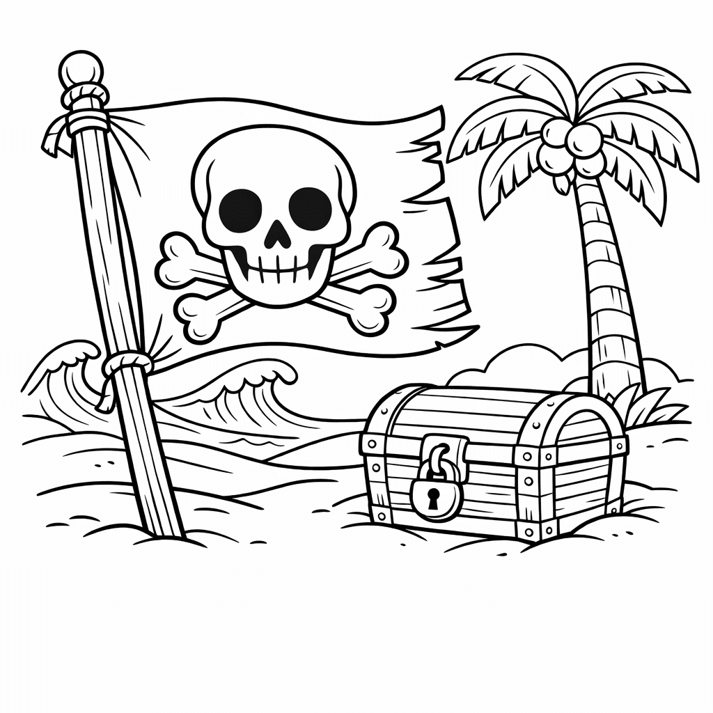 Skull Coloring Page — Object Only: Two Or Three Skulls Side By Side, Simple And Adorable, No Background
