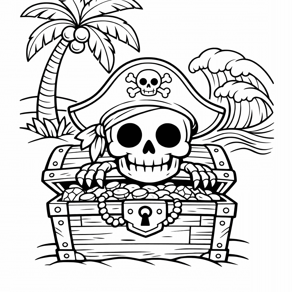 Skull Coloring Page — Friendly Skull