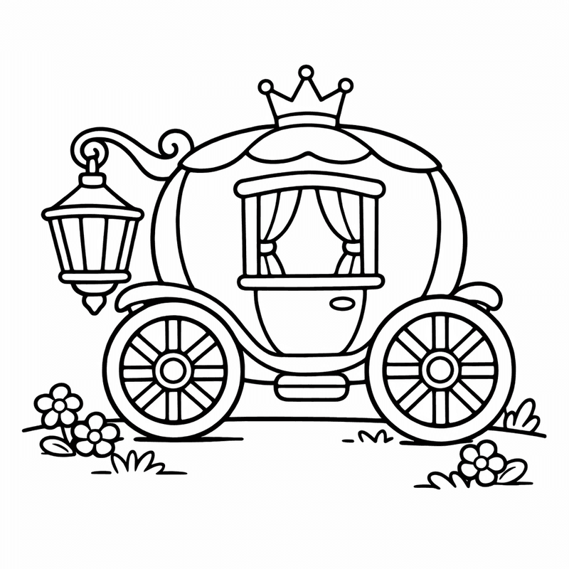Free printable coloring page: Object Only: Two Or Three Carriages Side By Side, Simple And Adorable, No Background, for ages 3-6