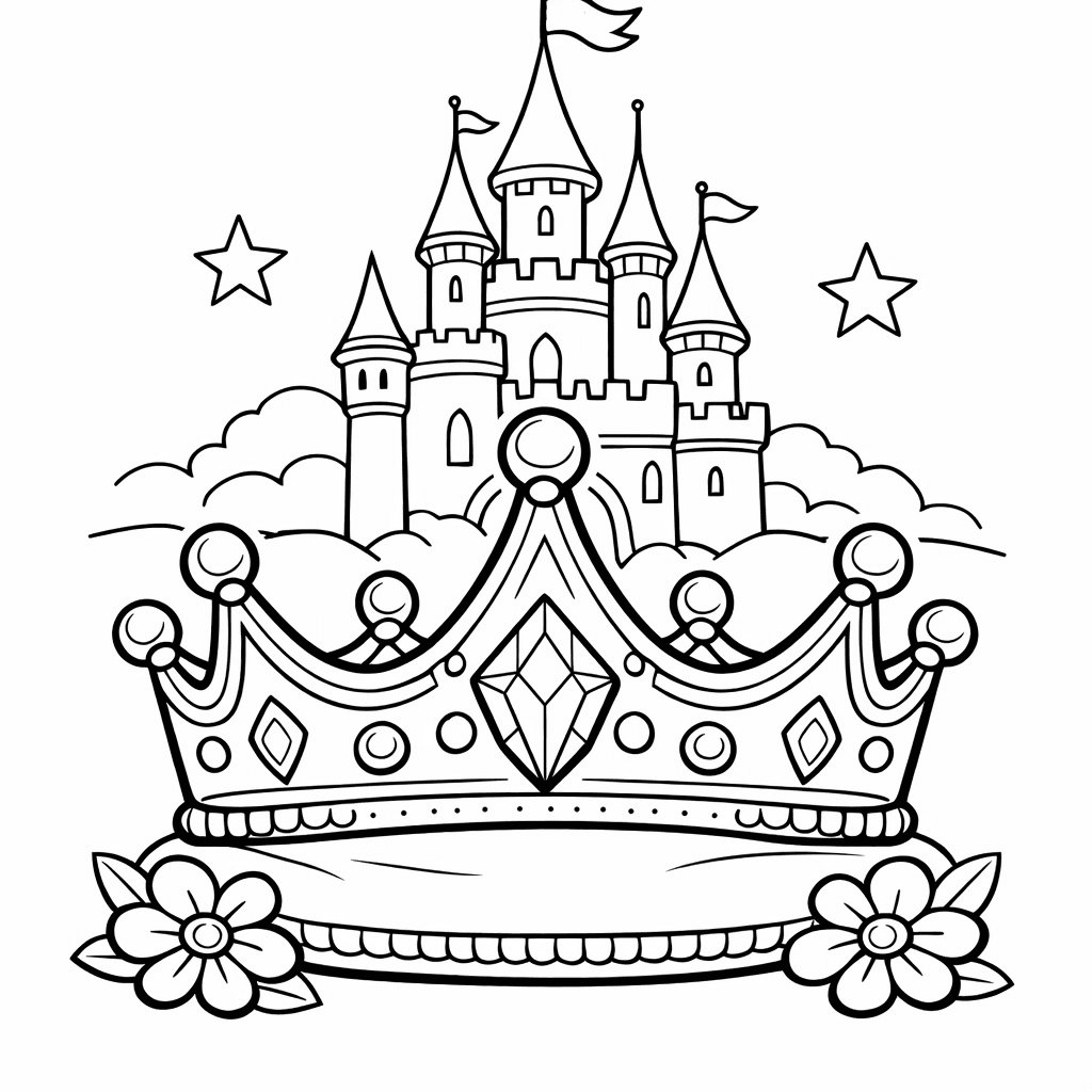 Crown Coloring Page — Princess Crown