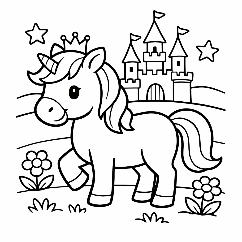 Horse Coloring Page — Horse And Carriage