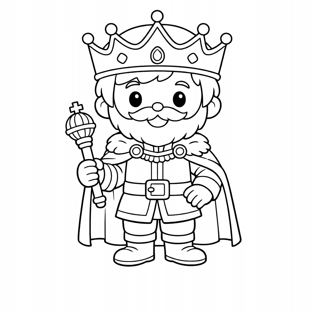 King Coloring Page — A Friendly King Holding A Feast In The Castle