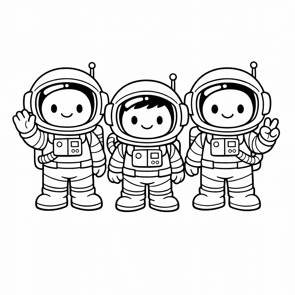 Free printable coloring page: In An Enchanting Outer Space Garden, An Astronaut…, for ages 7-12