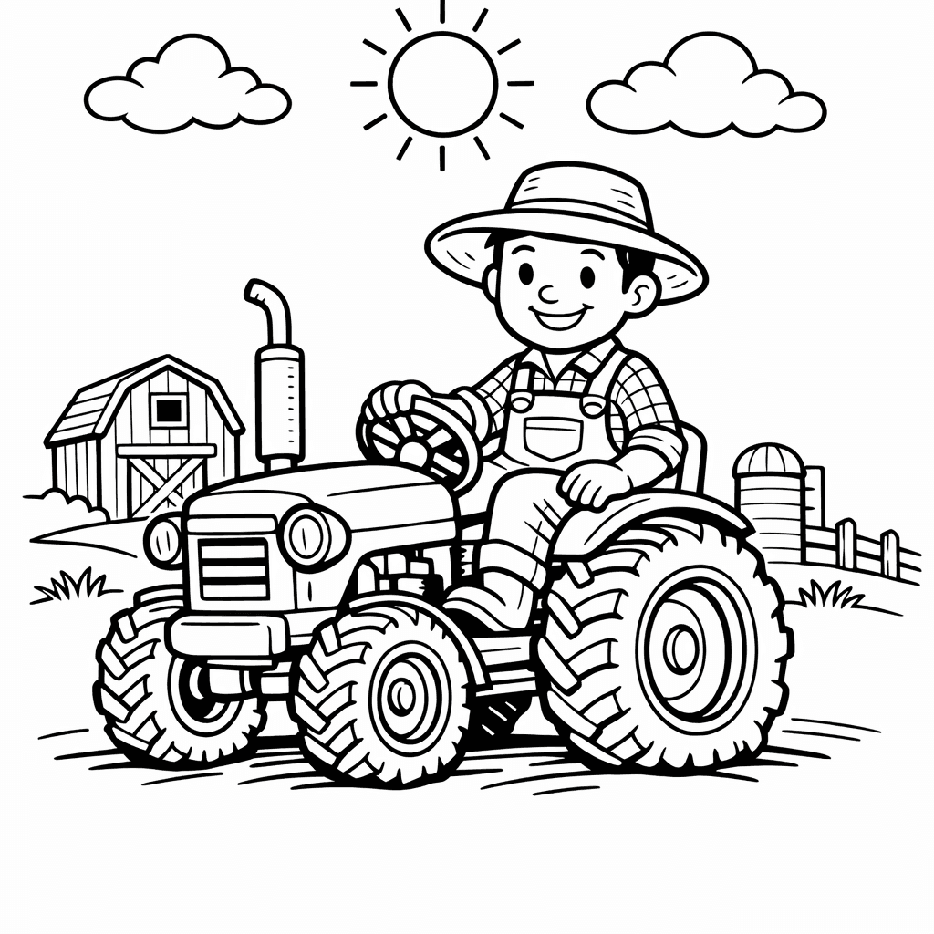 Free printable coloring page: Inside A Rustic Farmhouse Kitchen, A Farmer Prepares…, for ages 7-12
