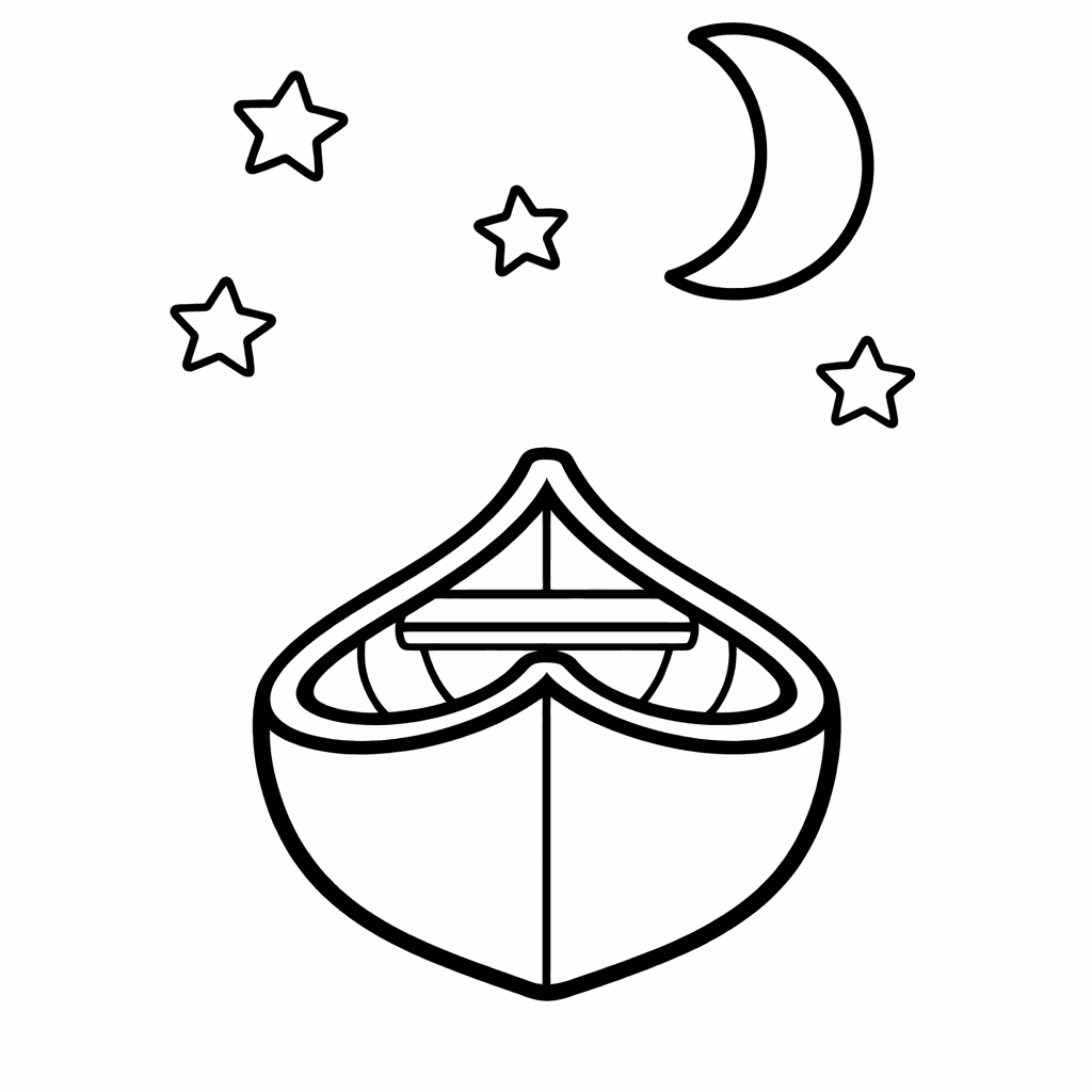 Free printable coloring page: Child Paddling A Canoe On A River, Splashing…, for ages 3-6