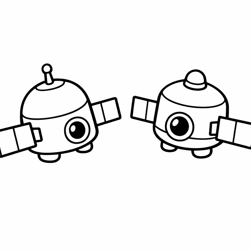 Satellite Coloring Page — Inside A High-tech Control Room, Engineers Watch Multiple…