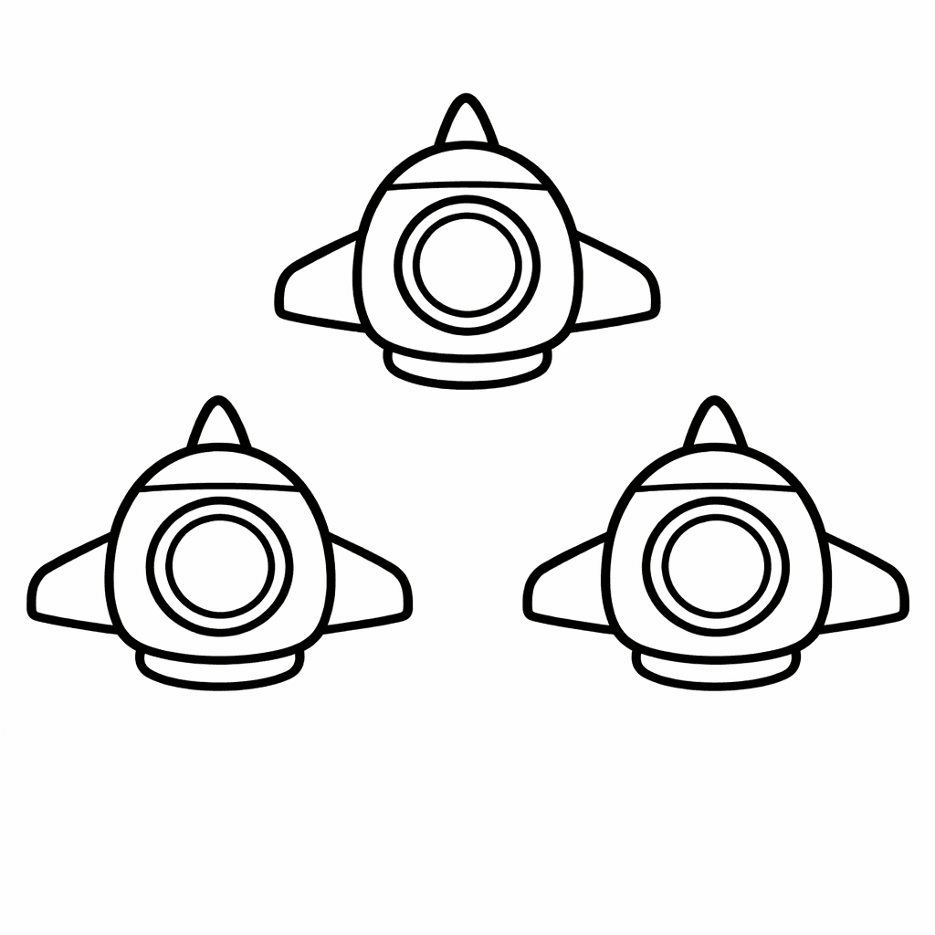 Spaceship Coloring Page — In A Cozy Bedroom, A Child Sits Cross-legged…