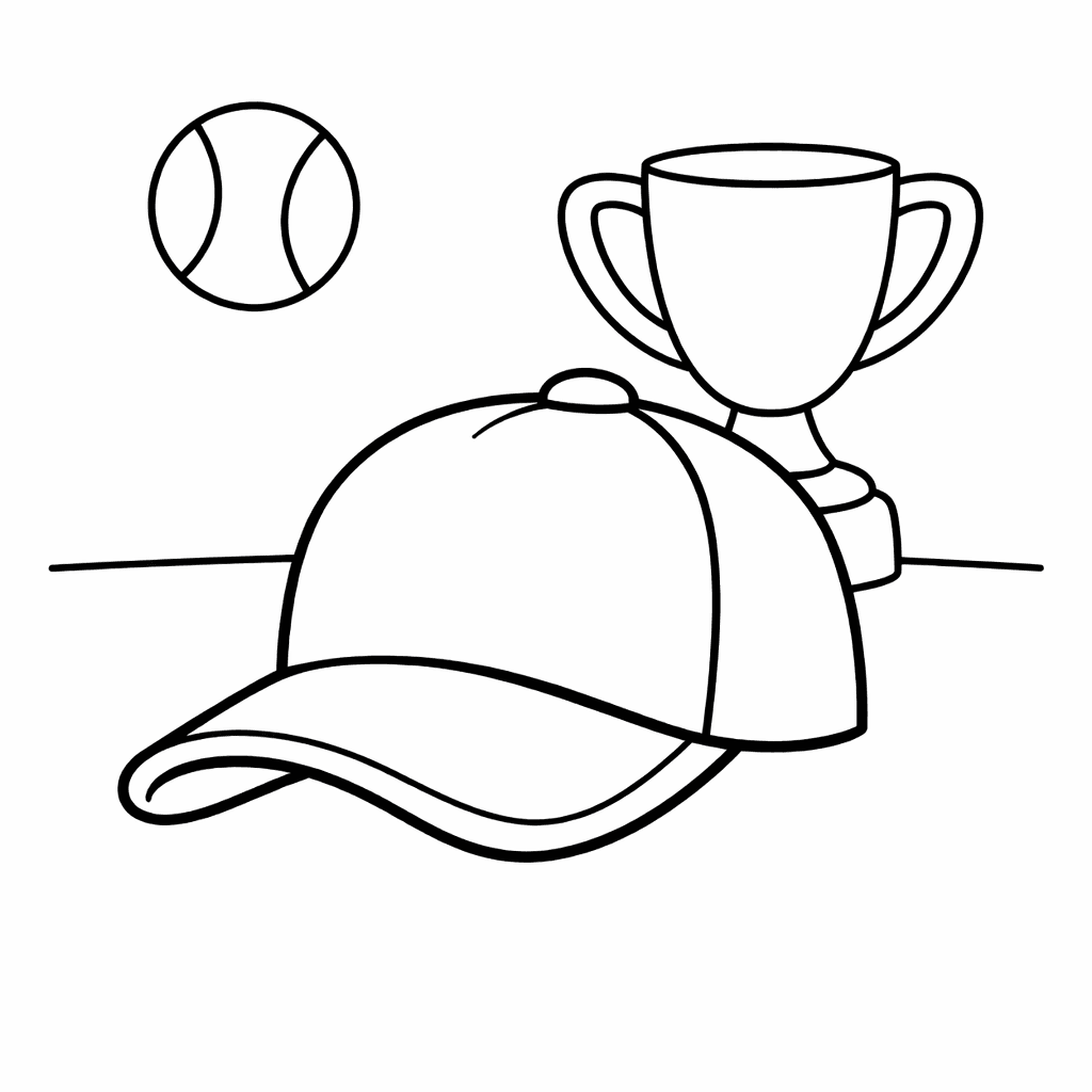 Baseball Coloring Page — Object Only: A Cute Baseball With Clean Outlines, No Background