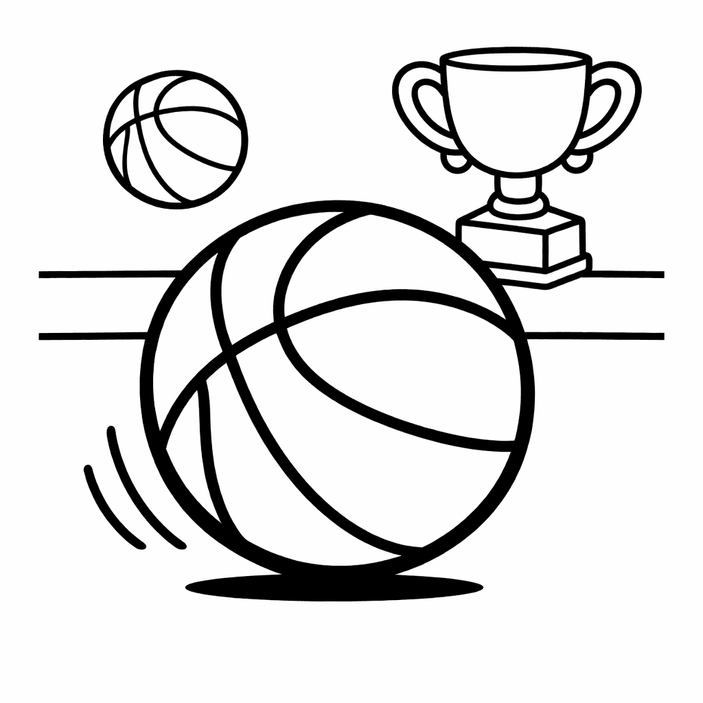 Basketball Coloring Page — Basketball Shot